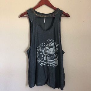 🖤FREE PEOPLE Moto Tank with Embellisment🖤